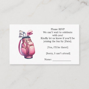 Pink Golf Bag  Enclosure Card