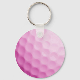 Pink Golf Ball Background Golfing Sports Template Key Ring