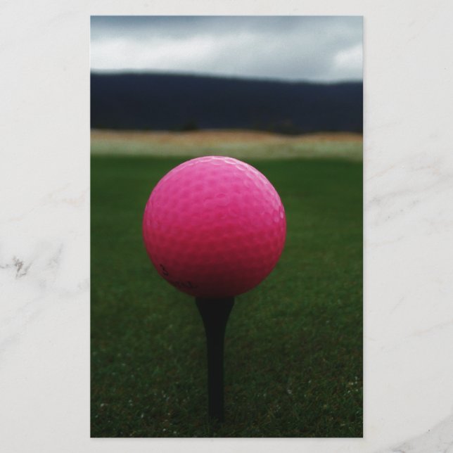 Pink Golf Ball on a mountain golf course (Front)