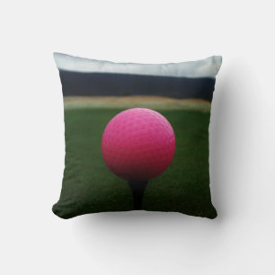 Pink Golf Ball on a mountain golf course Cushion