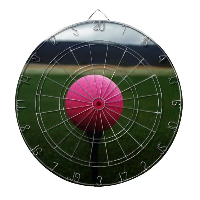 Pink Golf Ball on a mountain golf course Dartboard (Front)