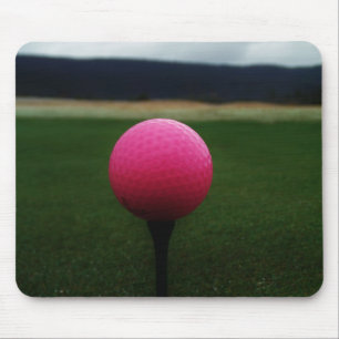 Pink Golf Ball on a mountain golf course Mouse Mat