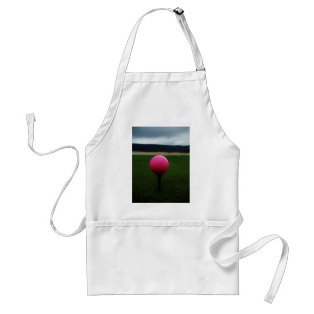 Pink Golf Ball on a mountain golf course Standard Apron (Front)
