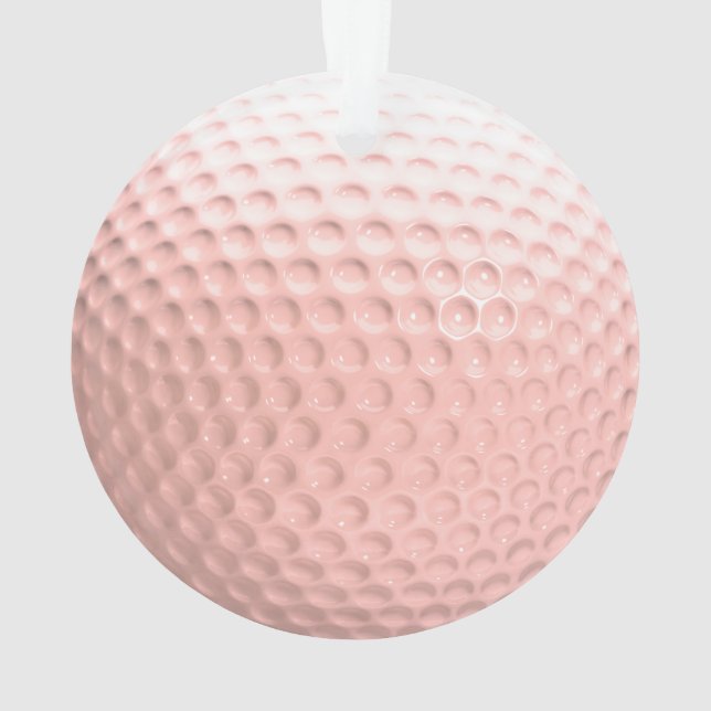 Pink Golf Ball Sport Ornament (Back)