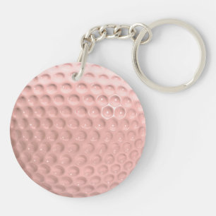Pink Golf Ball with Black Numbers Sport Key Ring