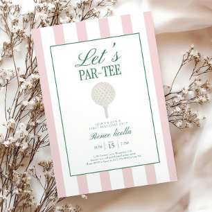 Pink Golf Birthday Invitation: Let's Par-Tee Girl Invitation
