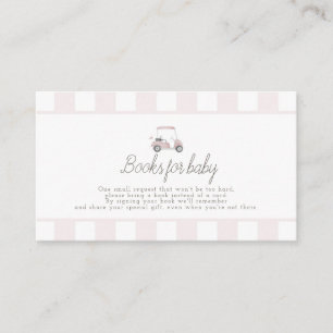 Pink golf cart books for baby enclosure card