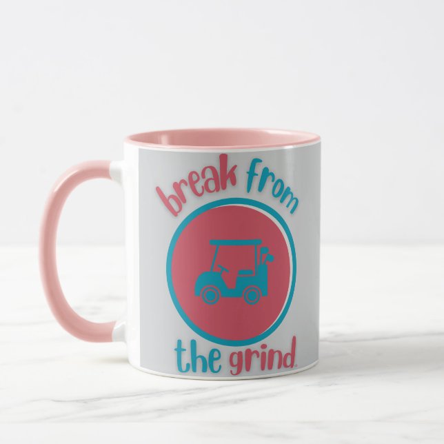 Pink Golf Cart Coffee Mug (Left)