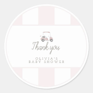 Pink golf cart gift sticker