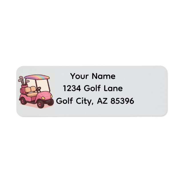 Pink Golf Cart Personalised (Front)
