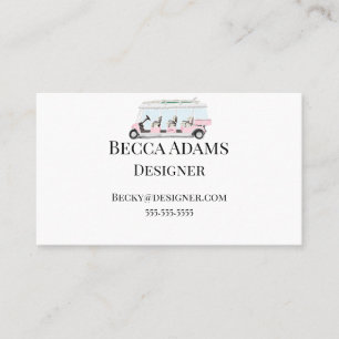Pink Golf Cart Personalised  Business Card