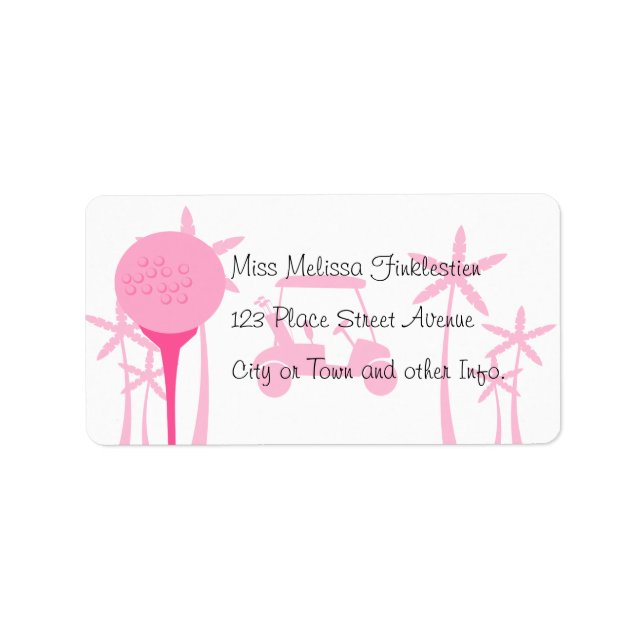 Pink Golf Date Label (Front)