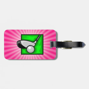 Pink Golf Luggage Tag