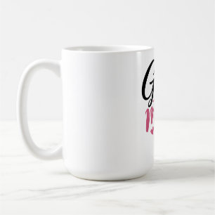 Pink Golf Mum Heart Ball Calligraphy Coffee Mug