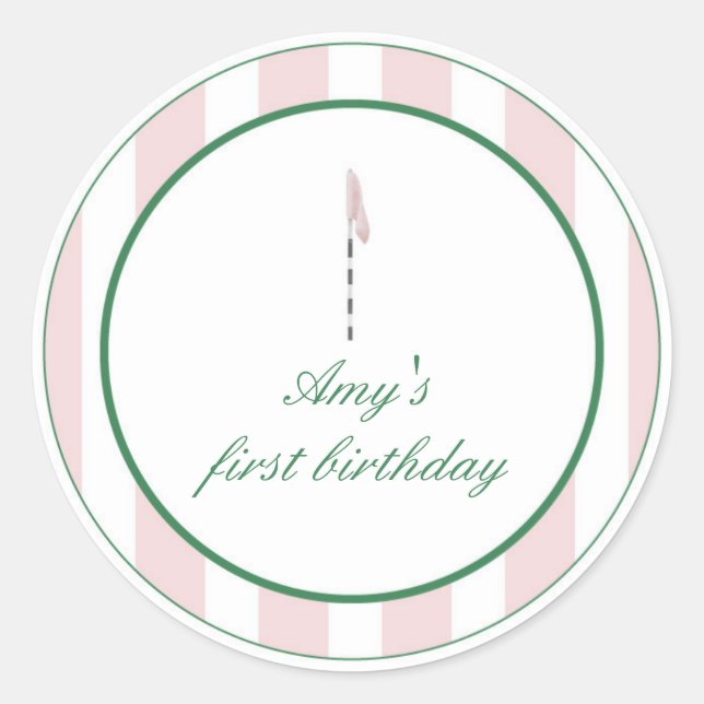 Pink Golf Thank You Stickers (Front)