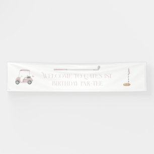 Pink golf theme welcome birthday sign