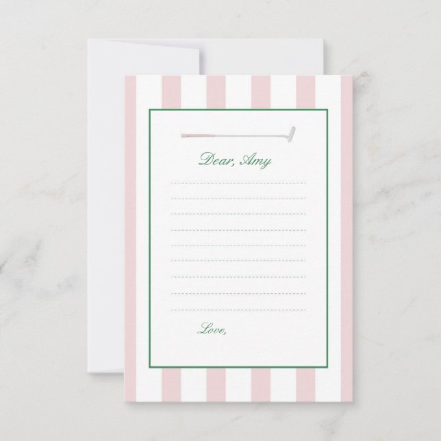 Pink Golf Time Capsule Birthday Cards (Front)