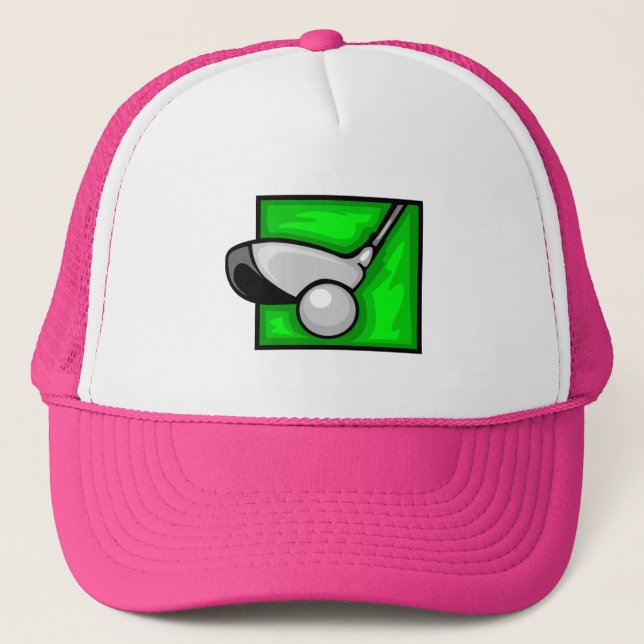 Pink Golf Trucker Hat (Front)