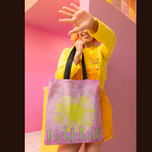 Pink Good Day To Play Pickleball  Tote Bag