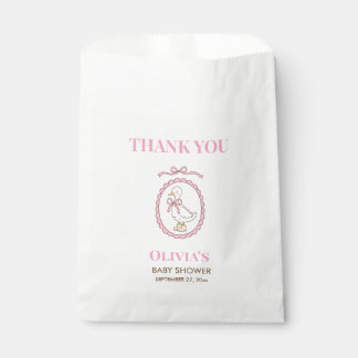 Pink Goose Baby Shower Favor Bags | Personalized