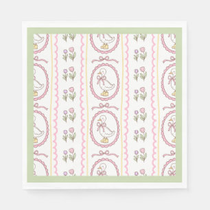 Pink Goose Baby Shower Standard Luncheon Napkin