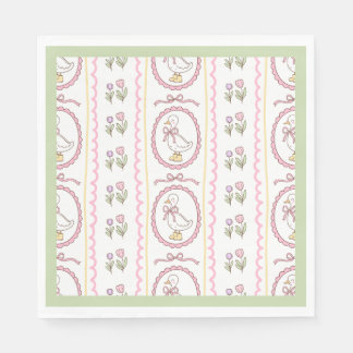 Pink Goose Baby Shower Standard Luncheon Napkin