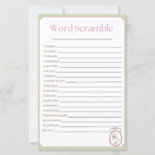 Pink Goose Baby Shower Word Scramble Activity Game