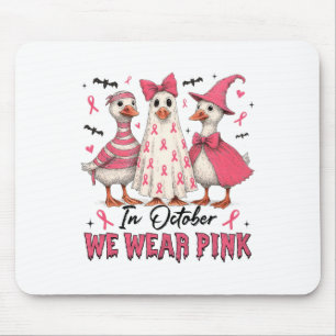 Pink Goose Witch In October We Wear Pumpkin Breast Mouse Mat