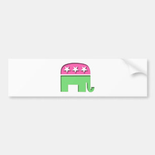 Pink GOP Elephant Bumper Sticker