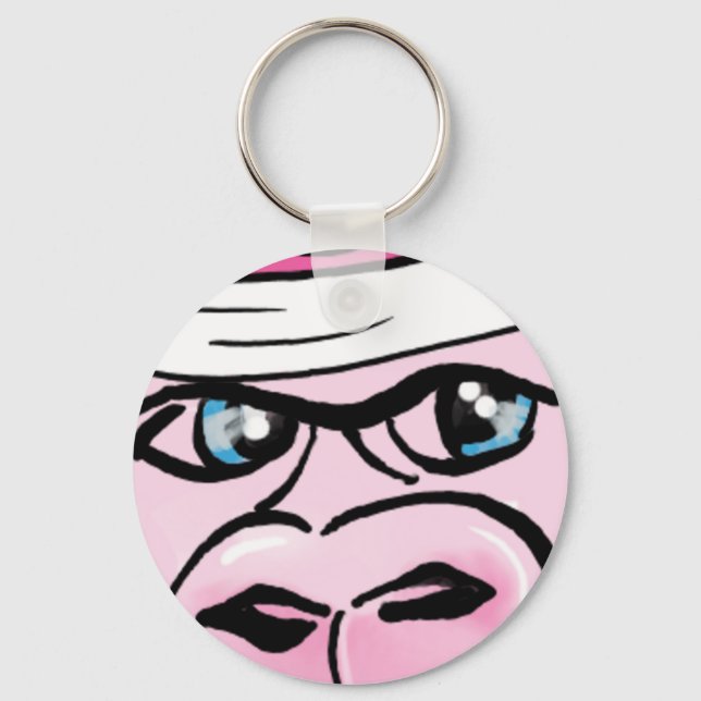 Pink Gorilla with Sweatband Key Ring (Front)