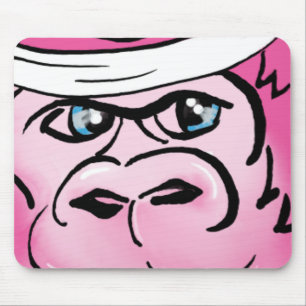 Pink Gorilla with Sweatband Mouse Mat