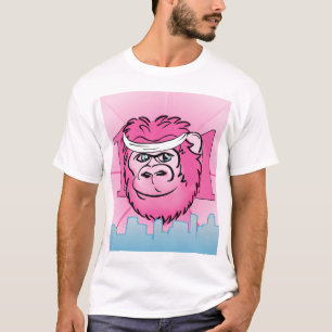 Pink Gorilla with Sweatband T-Shirt