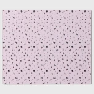 Pink Goth Christmas Wrapping Paper Pastel Cute