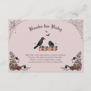 Pink Gothic Baby Shower Baby Raven Books for Baby Enclosure Card