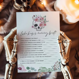 Pink Gothic Floral Skull Who knows Mummy Best Game