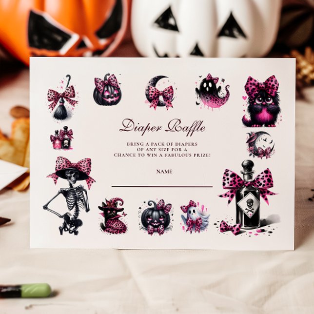 Pink Gothic Halloween Diapper Raffle Enclosure Card (Creator Uploaded)
