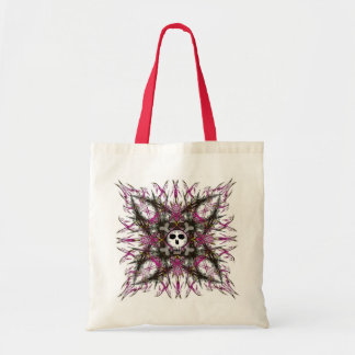 Pink Gothic Skull  Fractal Tote Bag