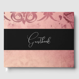 Pink Gothic Vintage Texture Background Wedding Guest Book