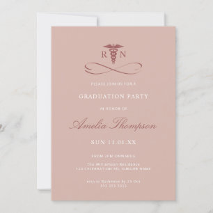 Pink Grad Party Nurse Graduation  Invitation