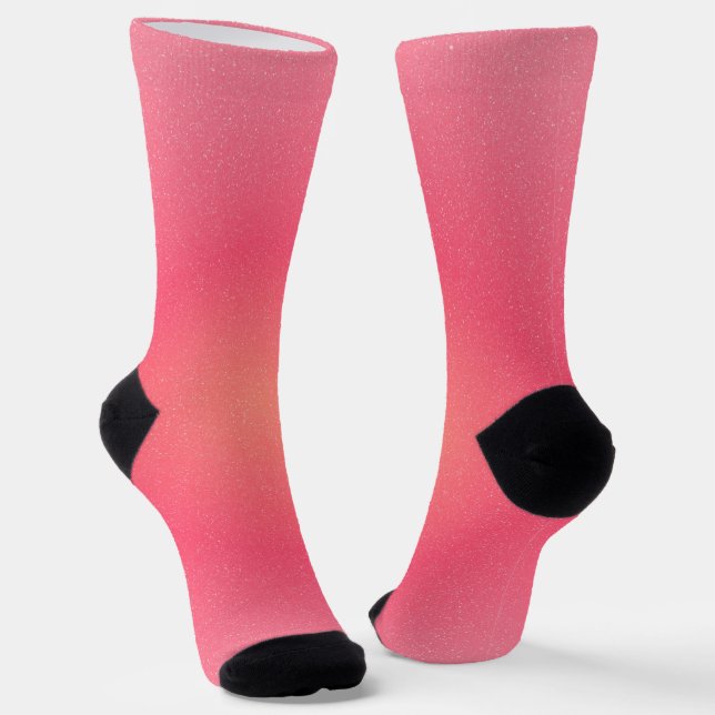 Pink Gradient Crew Socks for Women (Angled)