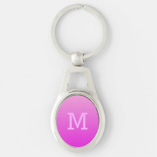 Pink Gradient custom monogram key chain