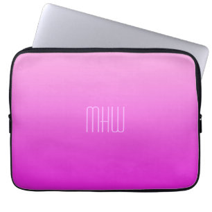 Pink Gradient custom monogram laptop sleeves