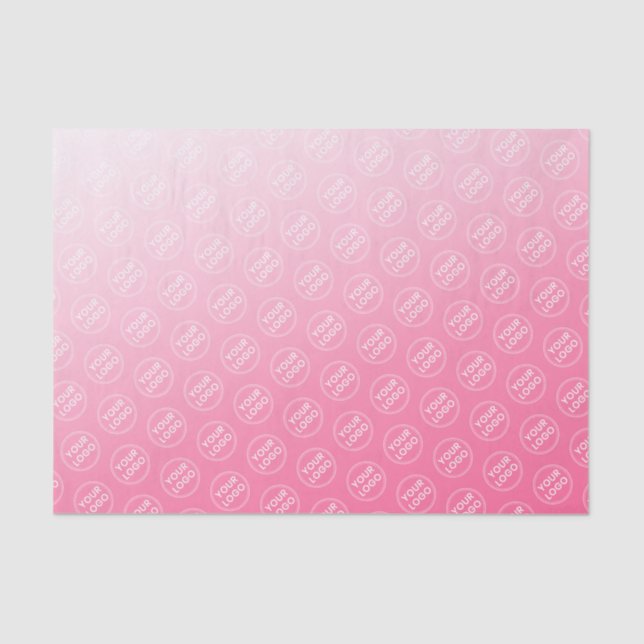 Pink gradient logo tissue paper business packaging (Front)