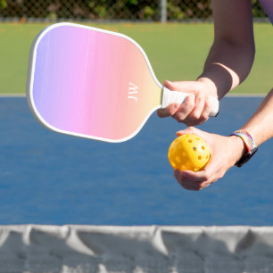 Pink Gradient Monogram Pickleball Paddle