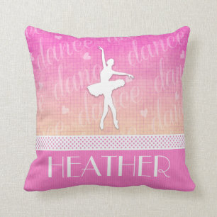 Pink Gradient Passionate Dancer with Hearts Cushion