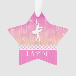 Pink Gradient Passionate Dancer with Hearts Ornament