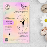 Pink gradient star Yoga instructor studio classes  Flyer<br><div class="desc">Modern yellow and Pink gradient ombre with stars,  geometric shapes and yoga pose silhouette Yoga instructor studio teacher classes flyer for promo and price list. Add your,  logo,  social media ,  address and time schedule.</div>