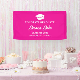 Pink graduate Congratulations on your graduation  Banner