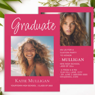 Pink Graduation 2 Photo Graduation Party