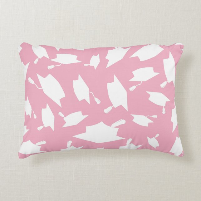 Pink Graduation Accent Pillow (Front)